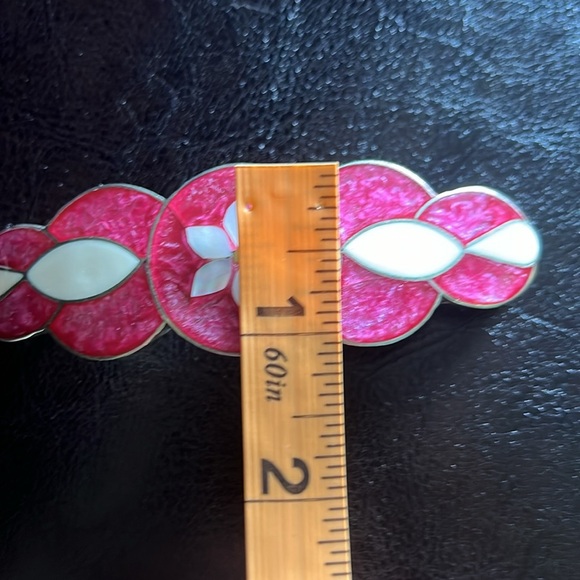 Vintage Mexican Alpaca Earring and Barrette Set - Picture 6 of 8